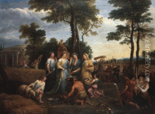 Fest Der Ceres (sommer) Oil Painting - Nicolas Poussin