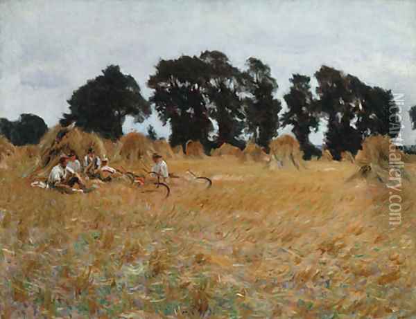 Reapers Resting in a Wheat Field 1885 Oil Painting - John Singer Sargent