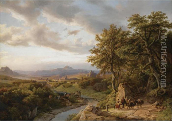 A Landscape In Luxemburg Oil Painting - Barend Cornelis Koekkoek
