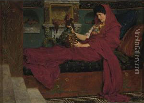 Agrippina Visiting The Ashes Of Germanicus Oil Painting - Sir Lawrence Alma-Tadema