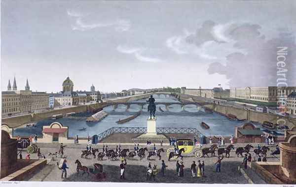 The Pont Neuf. c.1815-20 Oil Painting - Henri Courvoisier-Voisin