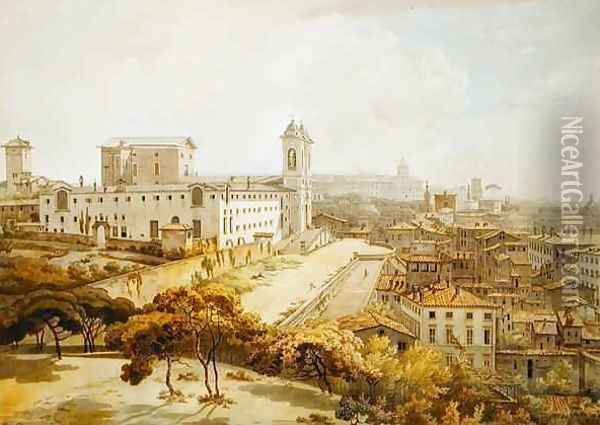 A View of Rome taken from the Pincio, 1776 Oil Painting - William Pars