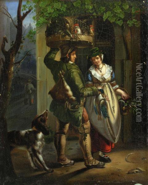 Der Geflugelhandler Oil Painting - Eduard Karl Pistorius