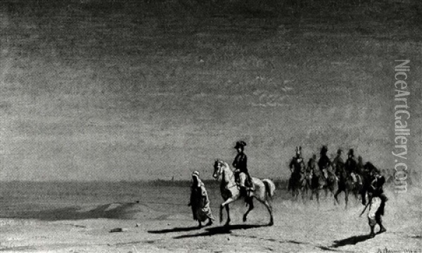Napoleon Crossing The Desert Oil Painting - Alberto Pasini