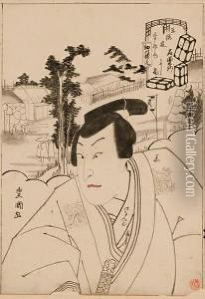 Sawamura Chojuro V, Nella Veste Di Yoshitaka Oil Painting - Utagawa Toyokuni Iii