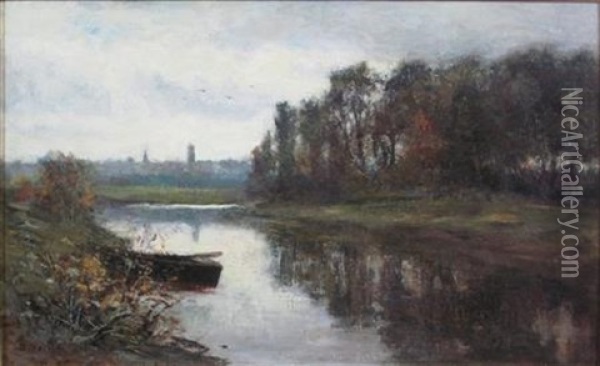 View Of The River Near Aberdeen Oil Painting - Samuel Reid