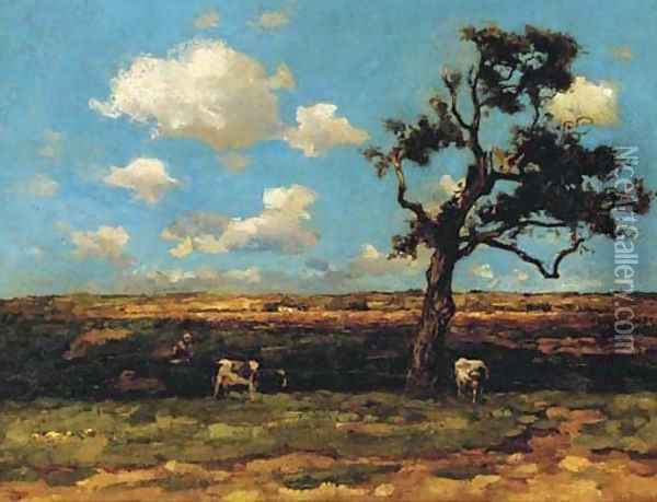 Cows in a summer meadow Oil Painting - Willem de Zwart