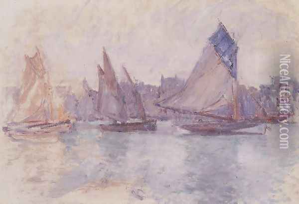 Boats In The Port Of Le Havre Oil Painting - Claude Oscar Monet