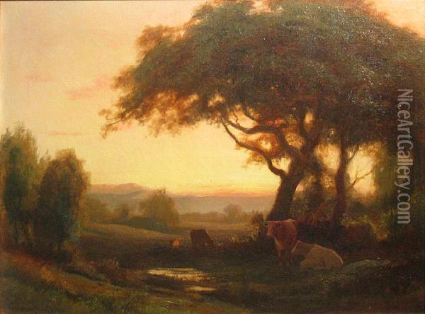Cattle Resting Beneath Trees Oil Painting - Gordon Coutts
