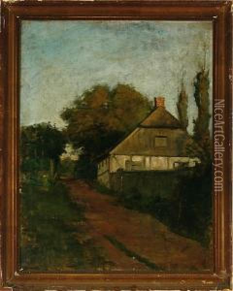 The Old Stable At Albertinelyst Farm, Denmark Oil Painting - Karl Madsen