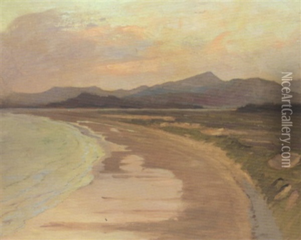 View Of The Sands At Harlech Oil Painting - Alexander Mann