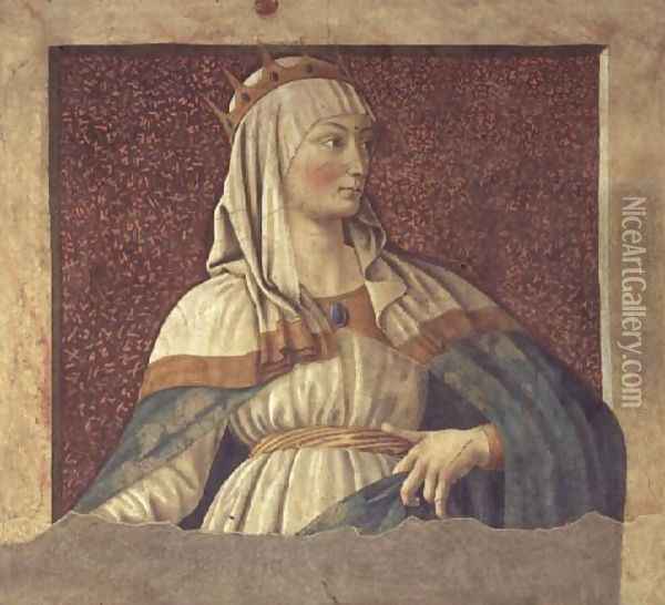 Queen Esther, from the Villa Carducci series of famous men and women, c.1450 Oil Painting - Andrea Del Castagno