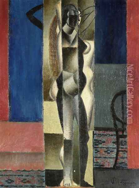 Nude in front of a Mirror Oil Painting - Jean Metzinger