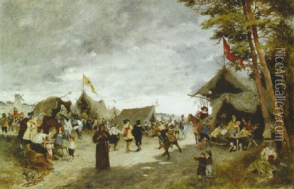 An Army Camp During The Thirty Years War Oil Painting - Friedrich von Punteani