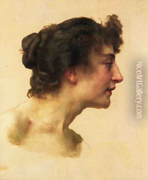 Study of the Head of Elize Brugière Oil Painting - William-Adolphe Bouguereau