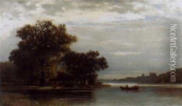 Sommerliche Flussuferpartie Oil Painting - Julius Wentscher