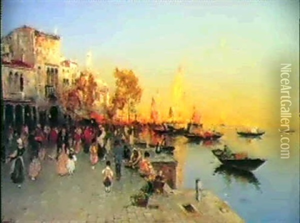A View Of Venice Oil Painting - Wilhelm von Gegerfelt