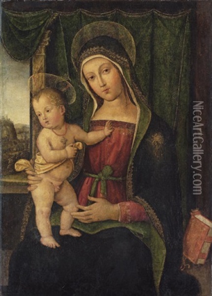 The Madonna And Child Oil Painting - Bernardino Betti Pinturicchio