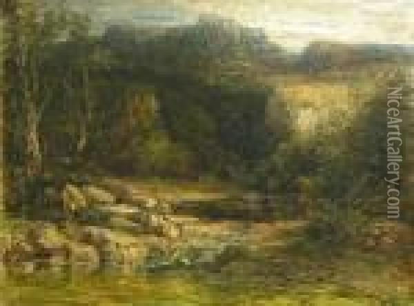In The Lledr Valley Oil Painting - David I Cox