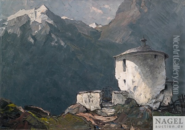 Kapelle Im Hochgebirge Oil Painting - Oskar Mulley