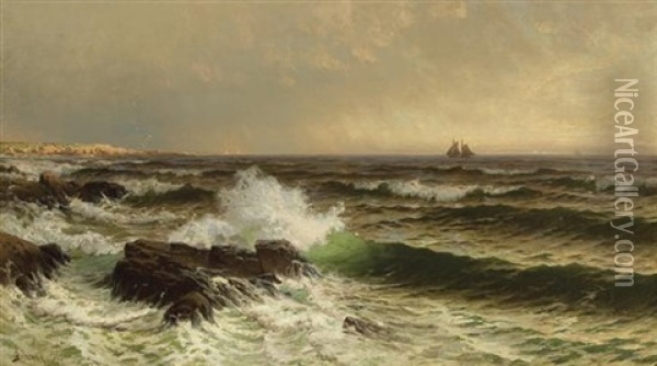 Evening After A Stormy Day Oil Painting - Alfred Thompson Bricher