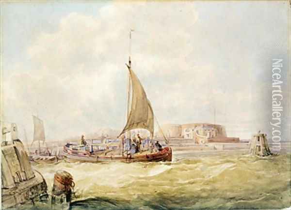 The Old Harbour Hull Oil Painting - George the Elder Chambers