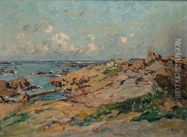 Island Of Brehat, Off The Coast Of Brittany Oil Painting - William Georges Thornley