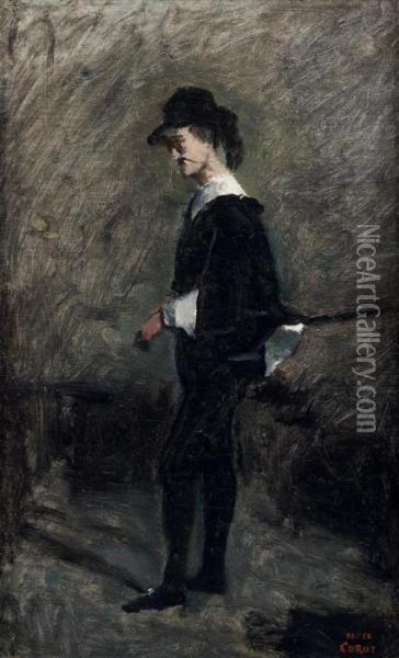 Portrait De Monsieur Bigour D'arras Dans Le Costume D'hamlet Oil Painting - Jean-Baptiste-Camille Corot