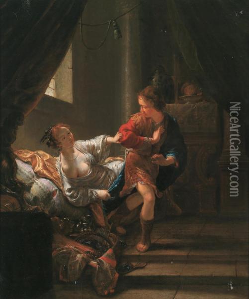Giuseppe E La Moglie Di Putifarre Oil Painting - Jan A. Marienhof