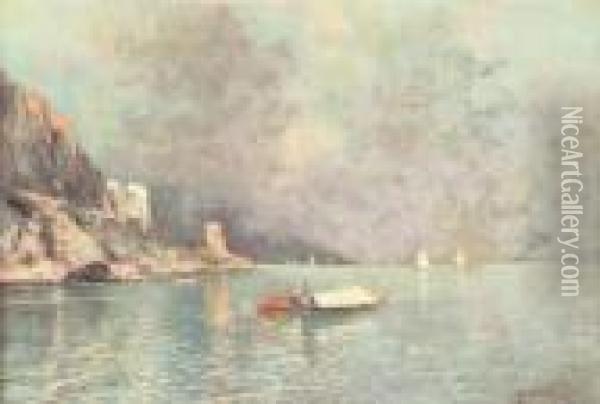Marina Della Costiera Amalfitana Oil Painting - Oscar Ricciardi