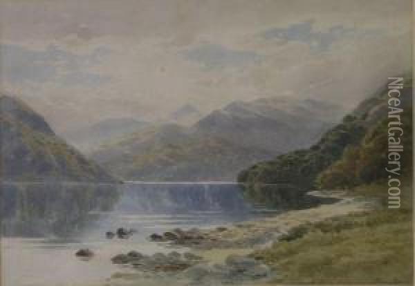 Loch Scene Oil Painting - Alfred Powell