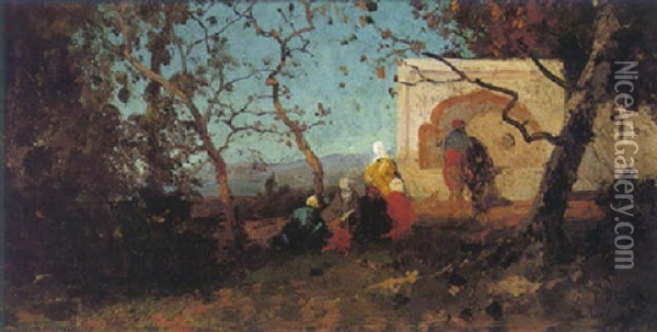 La Fontaine Oil Painting - Germain Fabius Brest
