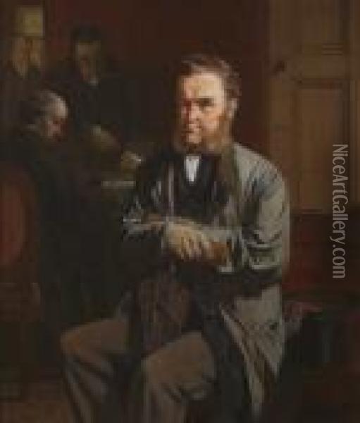 An Obstinate Juryman:- He Never Met With Eleven More Obstinate Men Oil Painting - Erskine Nicol