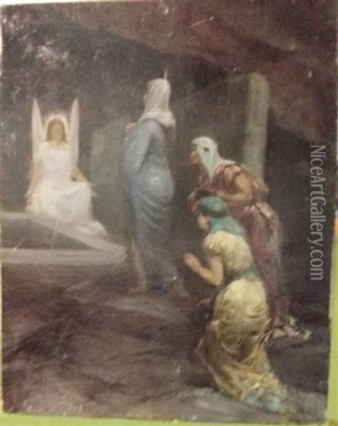 Etudes Pour Les Saintes Femmes Au Tombeau (study) Oil Painting - Charles Amable Lenoir