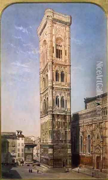 Giotto's Tower, Florence, 1857 Oil Painting - Thomas Hartley Cromek