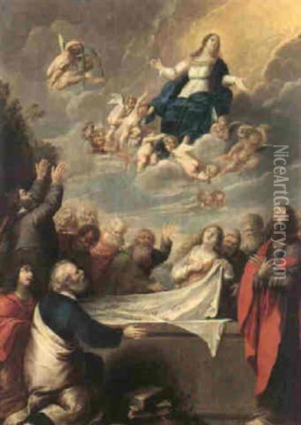 The Assumption Of The Virgin Oil Painting - Pieter Abrahamsz Ykens