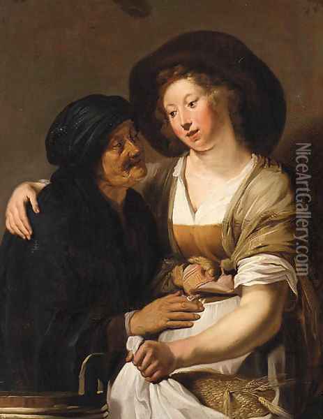 Ruth and Naomi Oil Painting - Pieter de Grebber