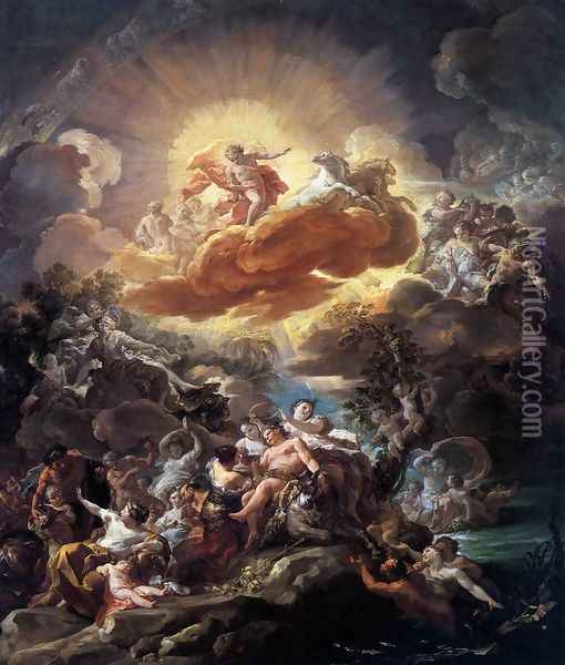 The Birth of the Sun and the Triumph of Bacchus 1762 Oil Painting - Corrado Giaquinto