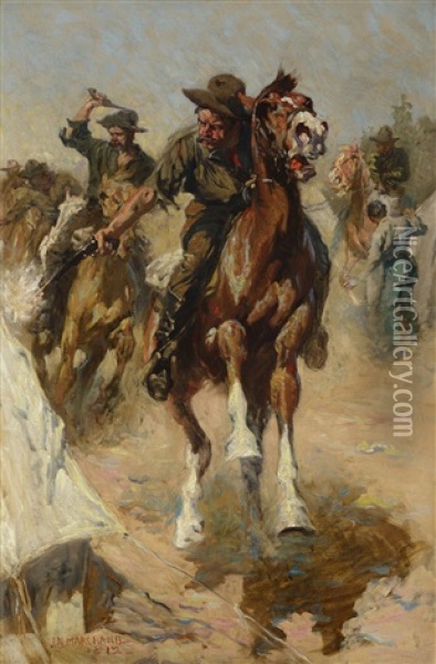 Rough Riders Oil Painting - John (Norval) Marchand