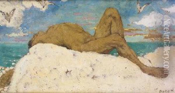 Reclining Male Nude Oil Painting - Sir William Newenham Montague Orpen