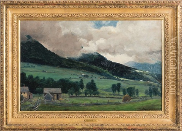 New England Farm Scene Oil Painting - Edwin Burrage Child