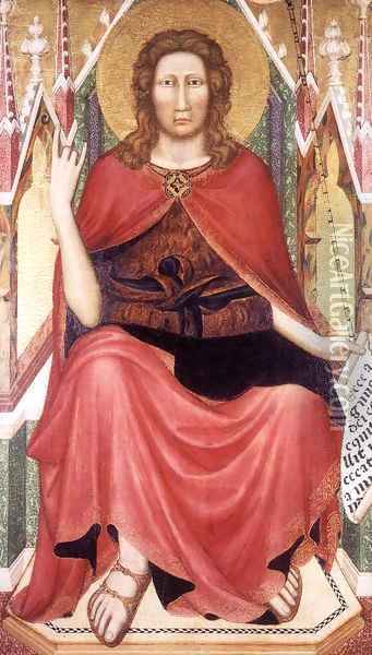 St John the Baptist Enthroned Oil Painting - Italian Unknown Master
