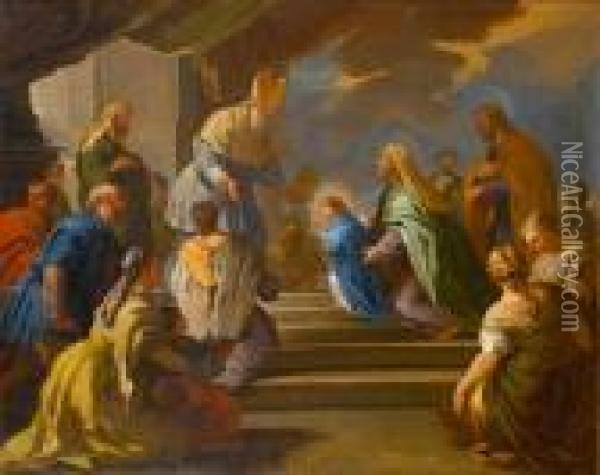 The Presentation In The Temple Oil Painting - Luca Giordano