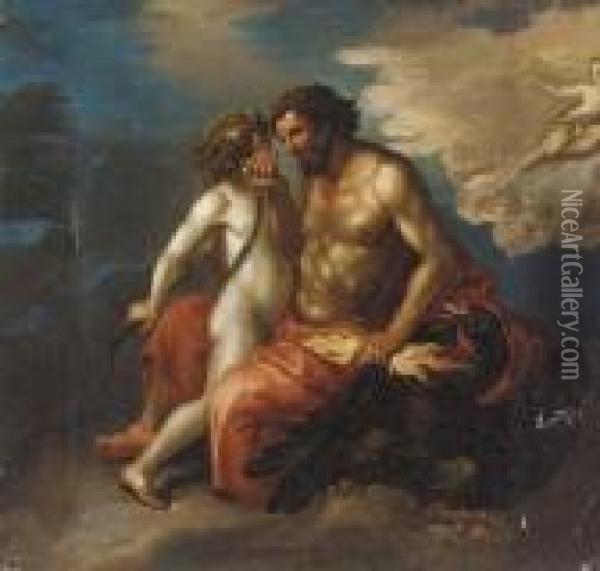 Jupiter And Ganymede Oil Painting - Francesco Albani