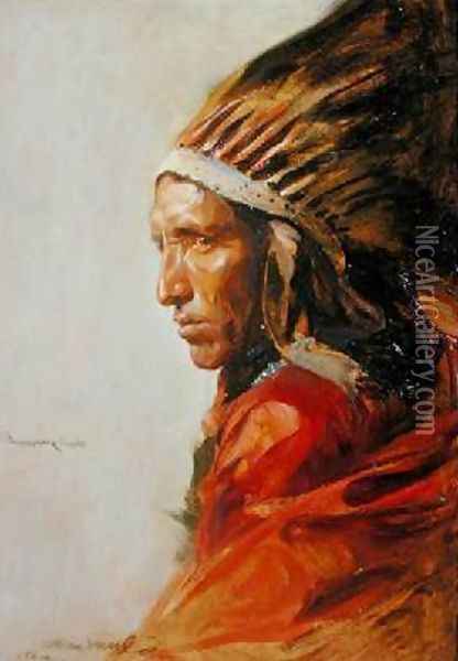 The Red Indian Oil Painting - Philip Alexius De Laszlo
