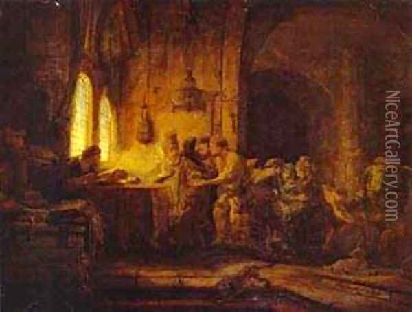 The Parable Of The Laborers In The Vineyard 1637 Oil Painting - Harmenszoon van Rijn Rembrandt
