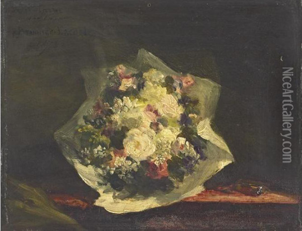 Bouquet De Fleurs Oil Painting - Henri Emile Brunner-Lacoste