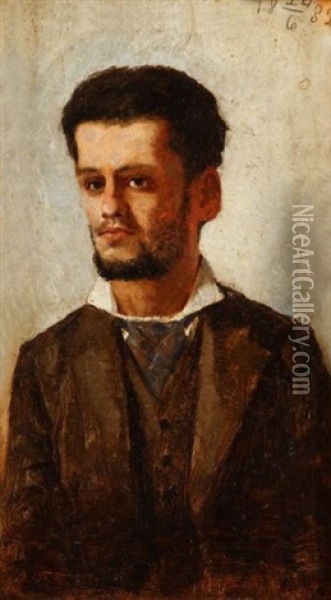 Portrait De Henrique De Almeida Oil Painting - Belmiro Barbosa De Almeida