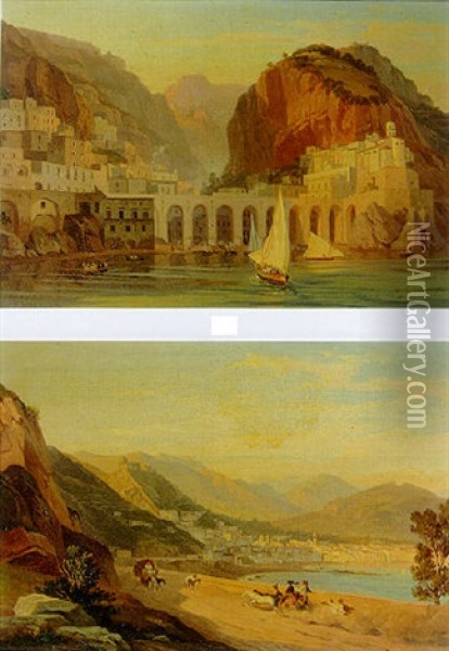 Salerno Oil Painting - Carl (Karl) Wilhelm Goetzloff