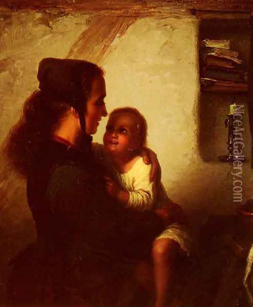 Maternal Bliss Oil Painting - Meyer Georg von Bremen
